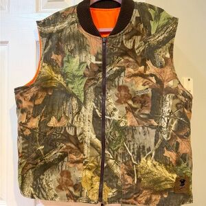 Tough Duck Advantage Timber Camo & Orange Reversible Hunting Vest Men’s Large